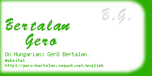 bertalan gero business card